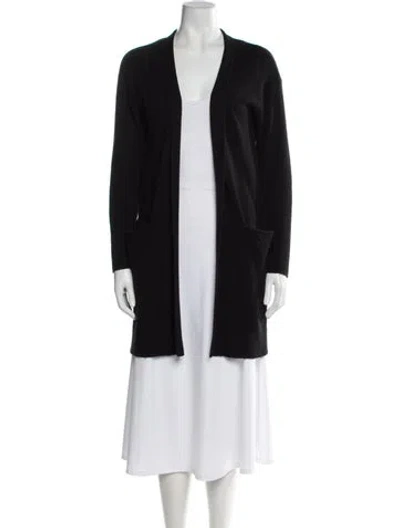 Pre-owned Theory Cashmere Open Front Sweater In Black