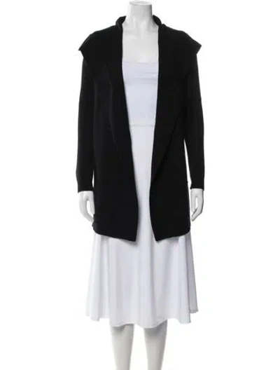 Pre-owned Theory Cashmere Open Front Sweater In Black
