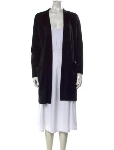 Pre-owned Theory Cashmere Open Front Sweater In Black