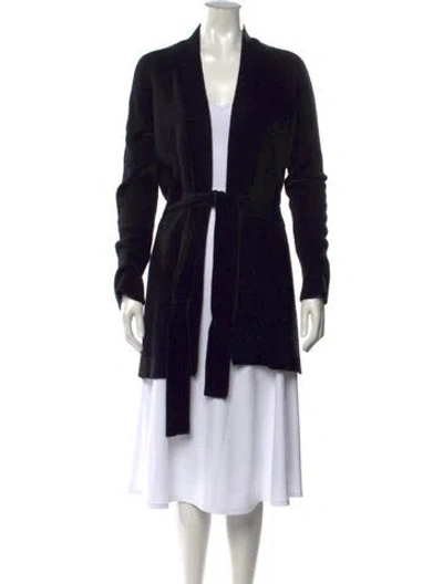 Pre-owned Theory Cashmere Open Front Sweater In Black