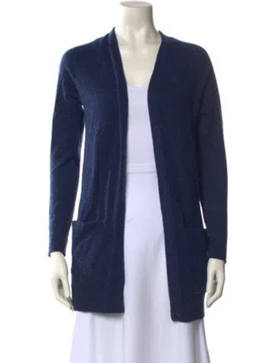Pre-owned Theory Cashmere Open Front Sweater In Blue