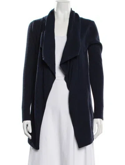 Pre-owned Theory Cashmere Open Front Sweater In Blue