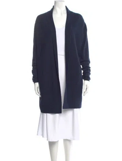 Pre-owned Theory Cashmere Open Front Sweater In Blue