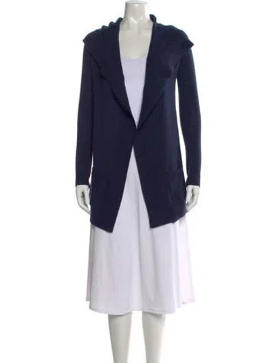 Pre-owned Theory Cashmere Open Front Sweater In Blue