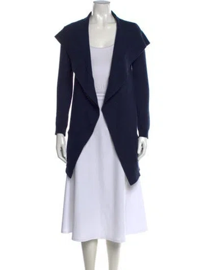Pre-owned Theory Cashmere Open Front Sweater In Blue