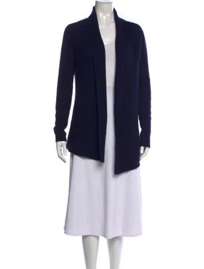 Pre-owned Theory Cashmere Open Front Sweater In Blue