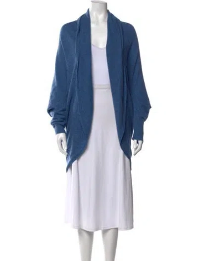 Pre-owned Theory Cashmere Open Front Sweater In Blue