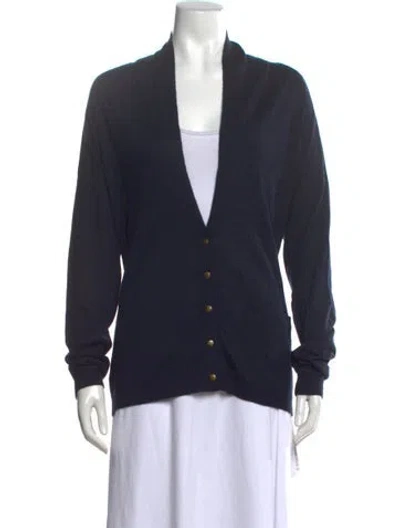 Pre-owned Theory Cashmere Open Front Sweater In Blue