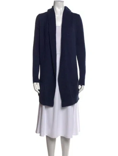 Pre-owned Theory Cashmere Open Front Sweater In Blue