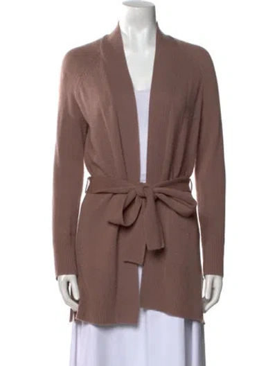 Pre-owned Theory Cashmere Open Front Sweater In Brown