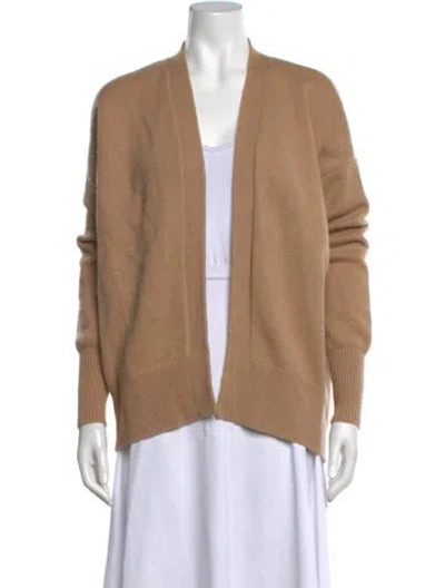 Pre-owned Theory Cashmere Open Front Sweater In Brown