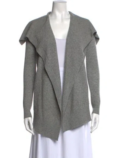 Pre-owned Theory Cashmere Open Front Sweater In Gray