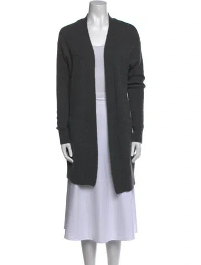 Pre-owned Theory Cashmere Open Front Sweater In Gray