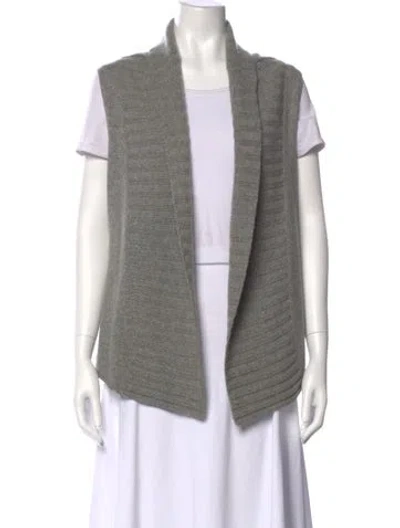Pre-owned Theory Cashmere Open Front Sweater In Gray