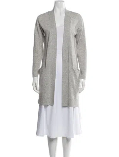 Pre-owned Theory Cashmere Open Front Sweater In Gray