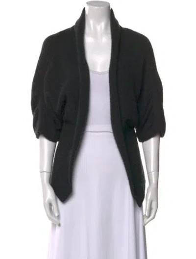 Pre-owned Theory Cashmere Open Front Sweater In Gray