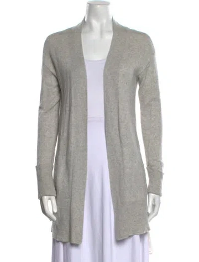 Pre-owned Theory Cashmere Open Front Sweater In Gray