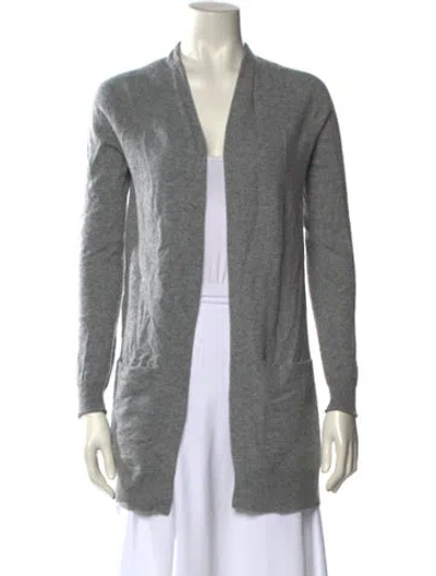 Pre-owned Theory Cashmere Open Front Sweater In Gray