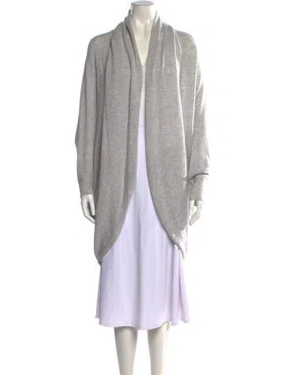 Pre-owned Theory Cashmere Open Front Sweater In Gray