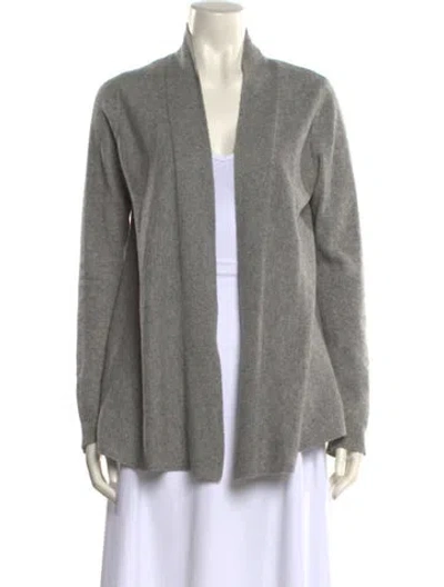Pre-owned Theory Cashmere Open Front Sweater In Gray