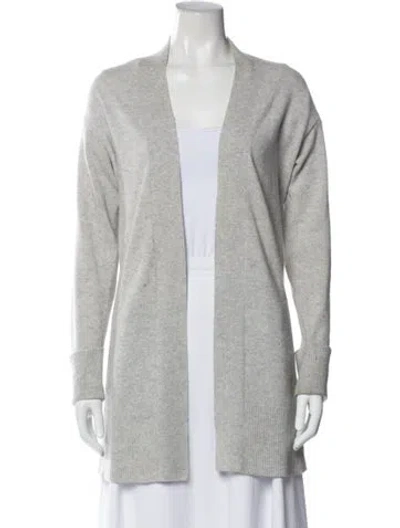 Pre-owned Theory Cashmere Open Front Sweater In Gray