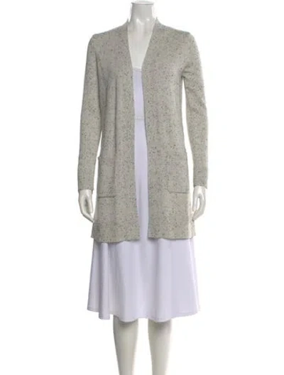 Pre-owned Theory Cashmere Open Front Sweater In Gray