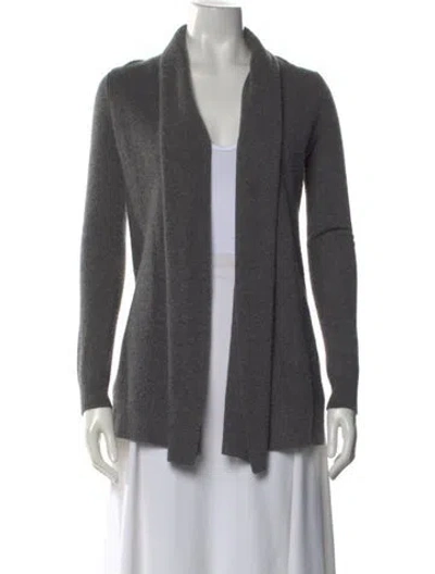 Pre-owned Theory Cashmere Open Front Sweater In Gray