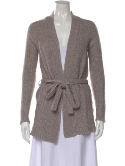 Pre-owned Theory Cashmere Open Front Sweater In Gray