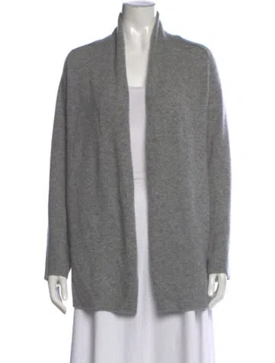 Pre-owned Theory Cashmere Open Front Sweater In Gray