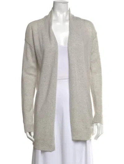 Pre-owned Theory Cashmere Open Front Sweater In Gray