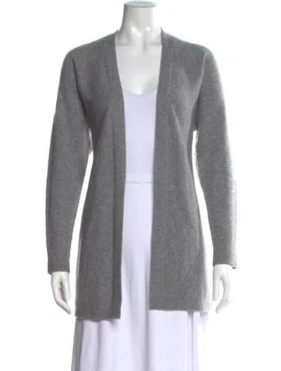 Pre-owned Theory Cashmere Open Front Sweater In Gray