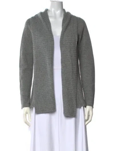 Pre-owned Theory Cashmere Open Front Sweater In Gray