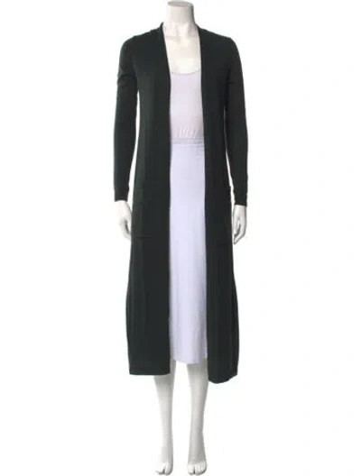 Pre-owned Theory Cashmere Open Front Sweater In Green