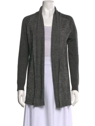 Pre-owned Theory Cashmere Open Front Sweater In Green