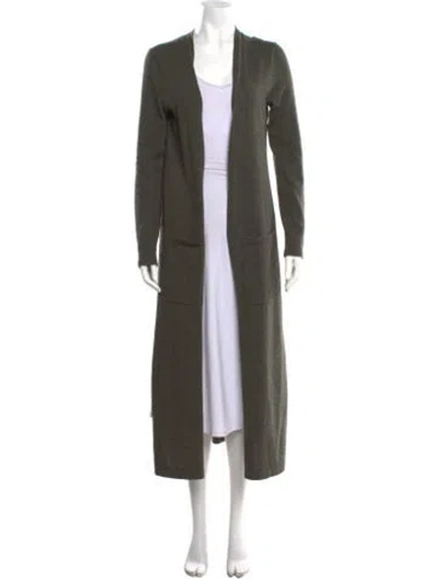 Pre-owned Theory Cashmere Open Front Sweater In Green