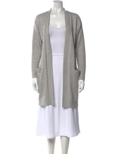 Pre-owned Theory Cashmere Open Front Sweater In Grey
