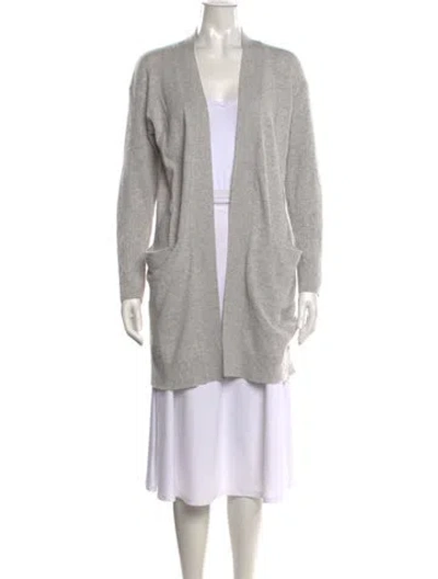 Pre-owned Theory Cashmere Open Front Sweater In Grey