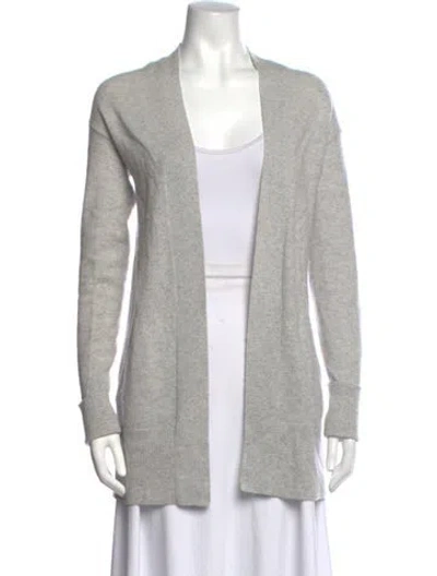 Pre-owned Theory Cashmere Open Front Sweater In Grey