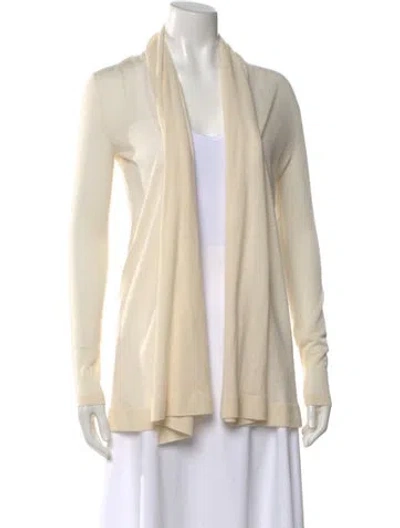 Pre-owned Theory Cashmere Open Front Sweater In Neutral
