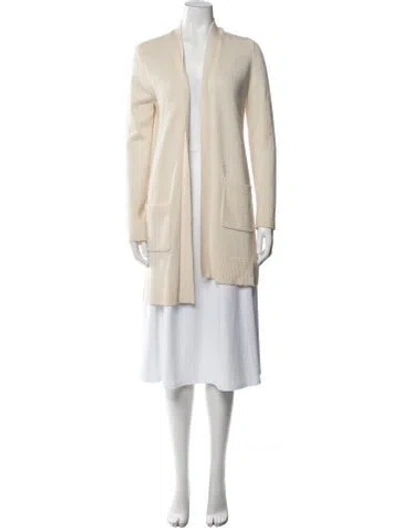 Pre-owned Theory Cashmere Open Front Sweater In Neutral