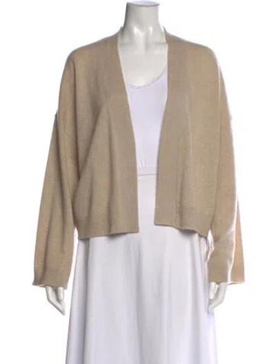 Pre-owned Theory Cashmere Open Front Sweater In Neutral
