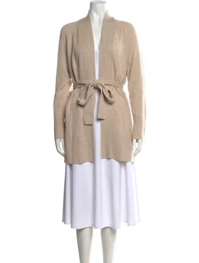 Pre-owned Theory Cashmere Open Front Sweater In Neutrals