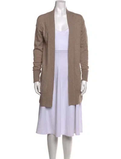 Pre-owned Theory Cashmere Open Front Sweater In Neutrals