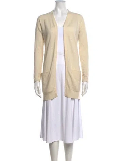 Pre-owned Theory Cashmere Open Front Sweater In Neutrals