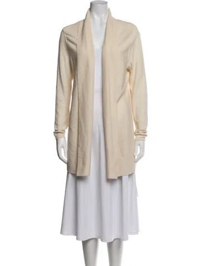 Pre-owned Theory Cashmere Open Front Sweater In Neutrals