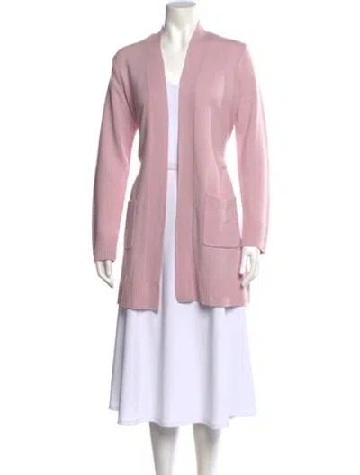 Pre-owned Theory Cashmere Open Front Sweater In Pink
