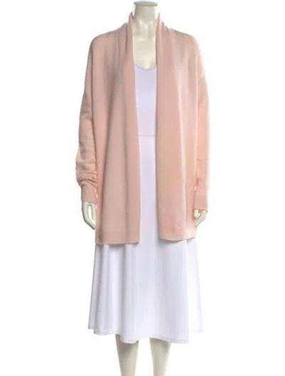 Pre-owned Theory Cashmere Open Front Sweater In Pink