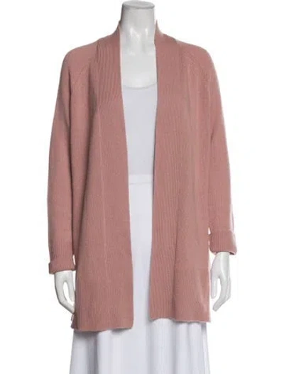 Pre-owned Theory Cashmere Open Front Sweater In Pink
