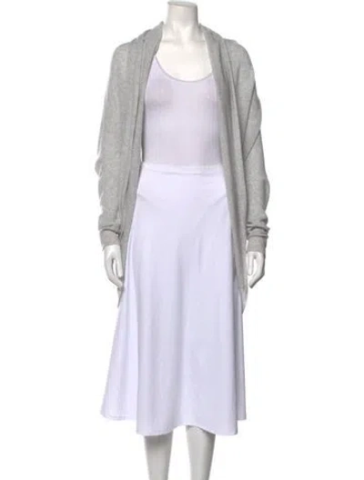 Pre-owned Theory Cashmere Open Front Sweater In White