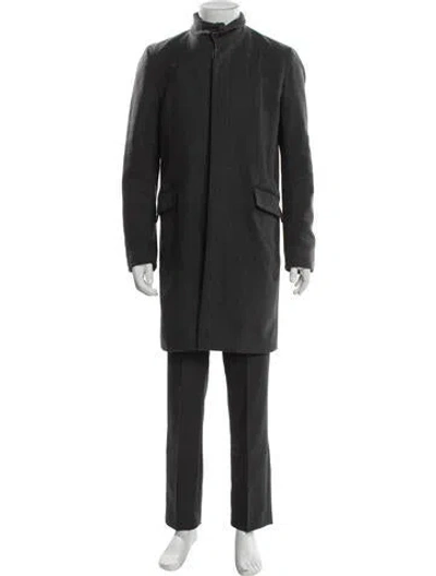 Pre-owned Theory Cashmere Overcoat In Gray